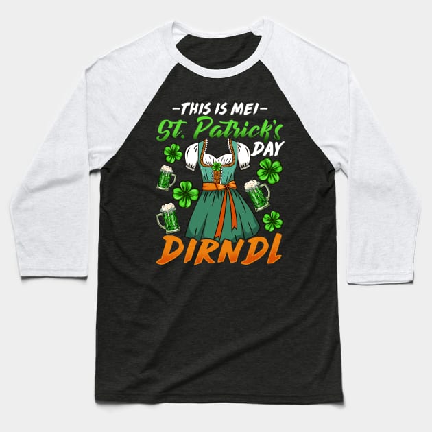 Womens This is Mei St. Patrick's Day Dirndl I Beer and Shamrock product Baseball T-Shirt by biNutz